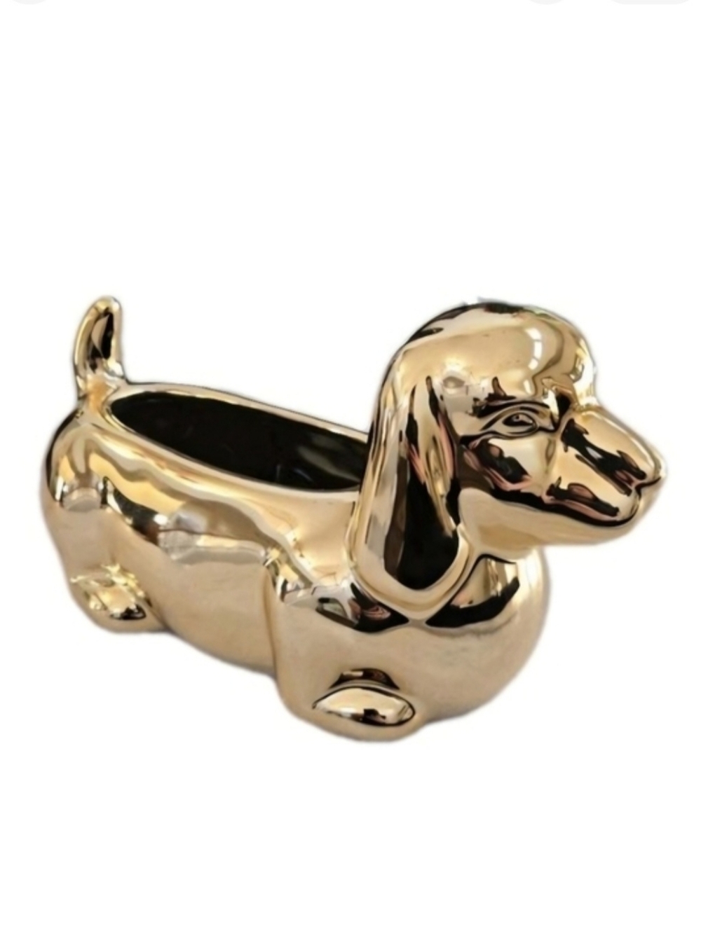 Metallic Gold Dachshund Planter